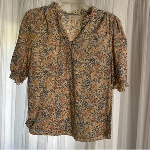 Women’s Size Medium Romantic Boho Cottage Floral Feminine Top Melloday